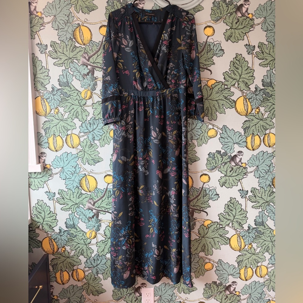 Banana Republic Green Printed Maxi Dress
